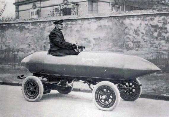 La Jamais Contente (English: The Never Satisfied) was the first vehicle to go over 100 kilometres per hour (62 mph). It was an electric vehicle with a light alloy torpedo shaped bodywork and with Fulmen batteries.