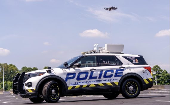 Autonomous Police Car, also known as the Police Unmanned Ground vehicle (PUG).