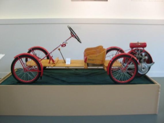 1916-1924 Smith/Briggs & Stratton Flyer. This was intended as an actual car, not a go-kart. Guinness Record holder for “least expensive production car”, costing $125 in 1922.