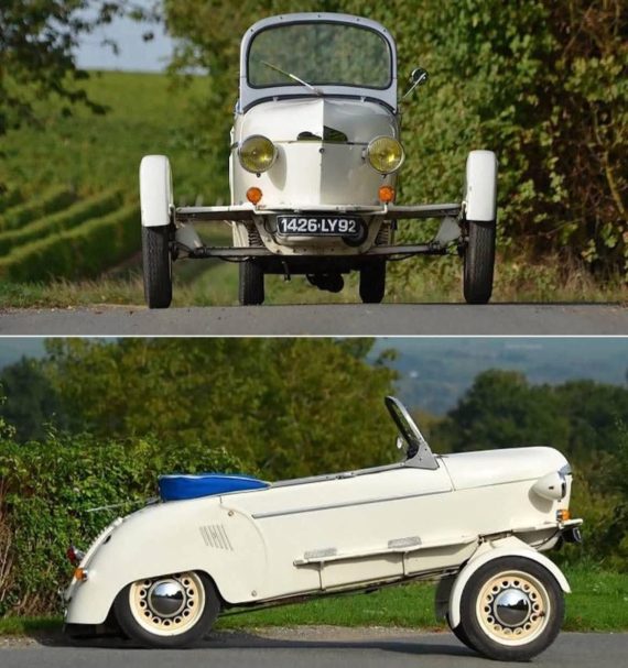 The 1953 Reyonnah A175 is a prototype French microcar built by Robert Hannoyer. The car features a 175cc engine and tandem seats. Only 15 were produced, making it a unique piece of automotive history. It was introduced at the 1950 Paris Motor Show.