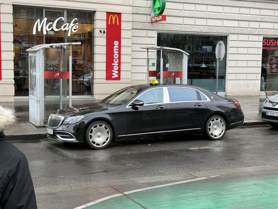 Mercedes-Maybach S-Class operating as a regular street taxi in Vienna