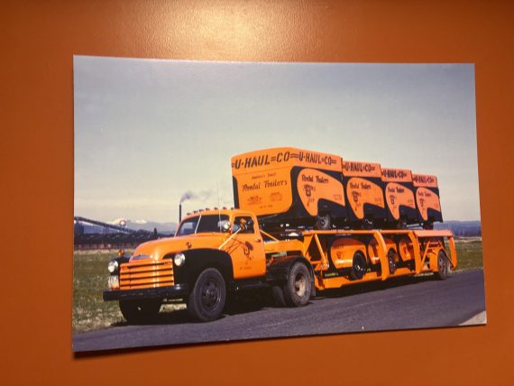 vintage Uhaul trailer truck